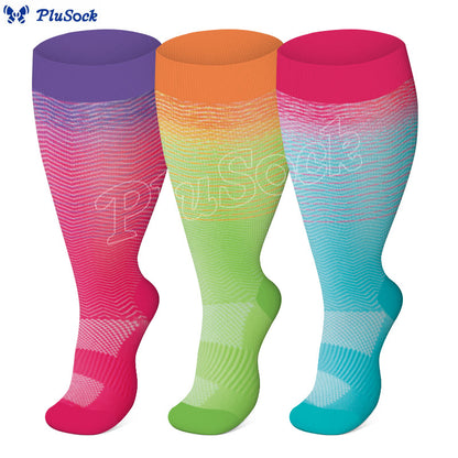 Chaussettes de compression dégradées grande taille (3 paires)