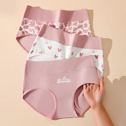 Culotte taille haute en coton imprimé Love (lot de 3) - image 1