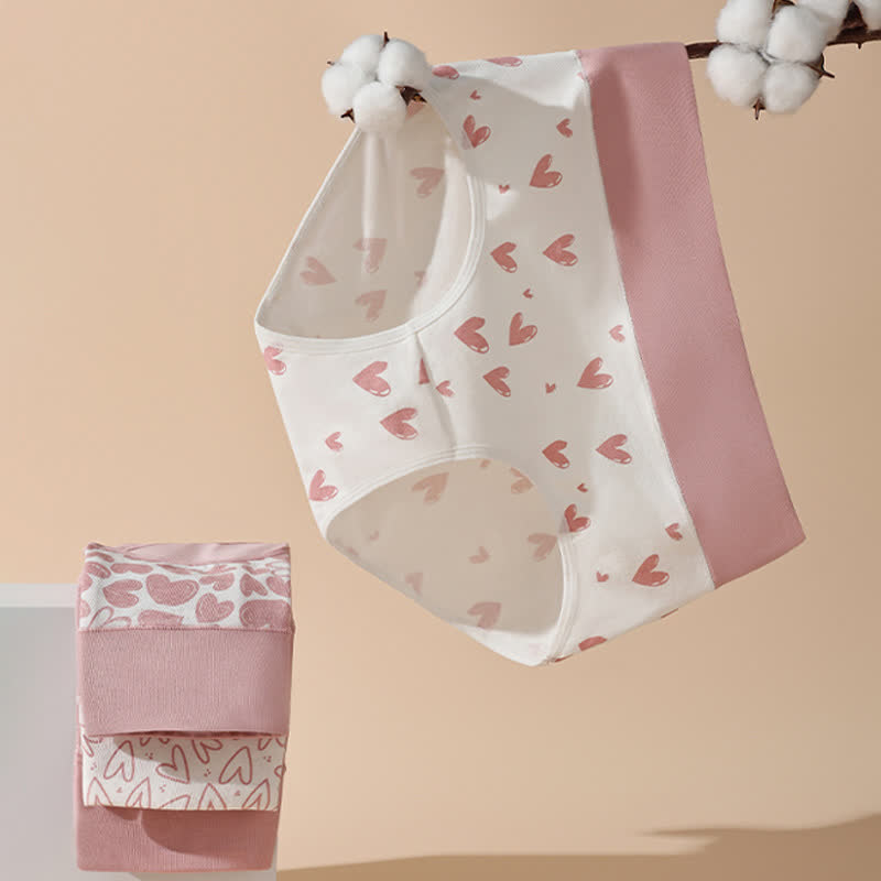 Culotte taille haute en coton imprimé Love (lot de 3)