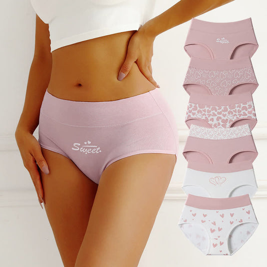 Culotte taille haute en coton imprimé Love (lot de 3) - image 0