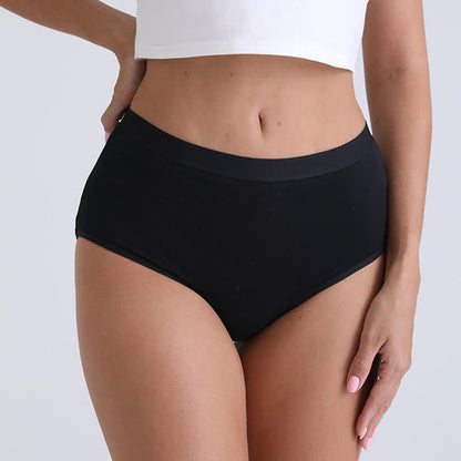 Slip taille haute en coton doux et respirant de couleur unie (lot de 3)