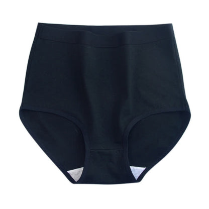 Slip taille haute en coton doux et respirant de couleur unie (lot de 3) - Noir - 3XL - image 10