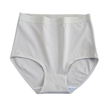 Slip taille haute en coton doux et respirant de couleur unie (lot de 3) - Gris - 3XL - image 6