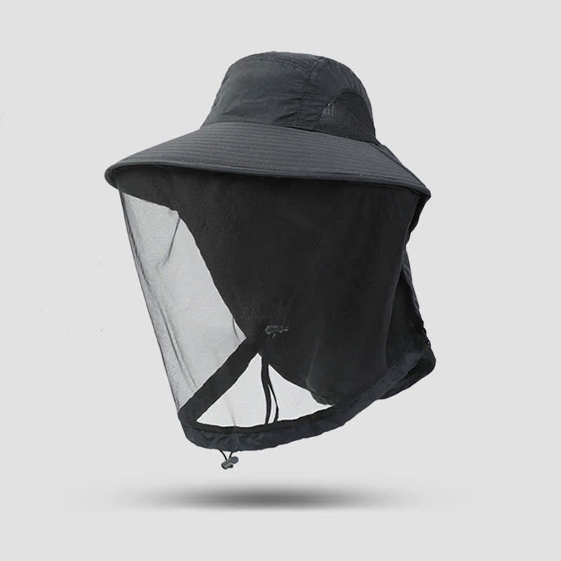 Chapeau bob respirant à large bord et protection solaire - Noir - Taille unique - image 4