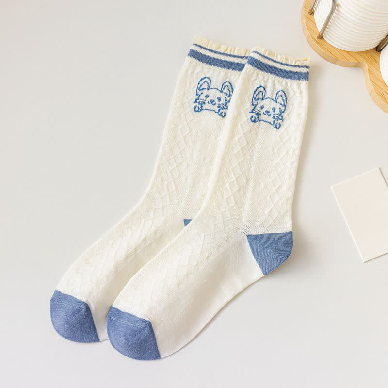 Chaussettes courtes en coton à imprimé lapin (4 paires) - C - EU35-40 (US2-7) - image 14