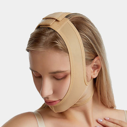Manchon de compression post-opératoire haute élasticité pour le menton et le cou