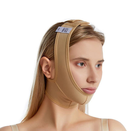 Manchon de compression post-opératoire haute élasticité pour le menton et le cou