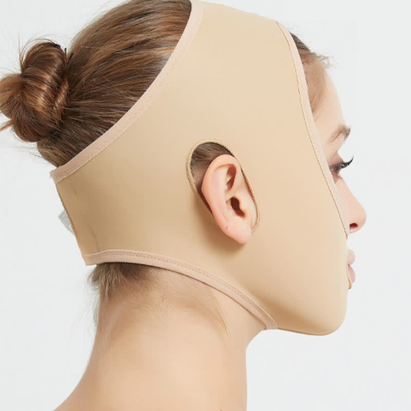 Casque de compression élastique post-opératoire pour lifting facial