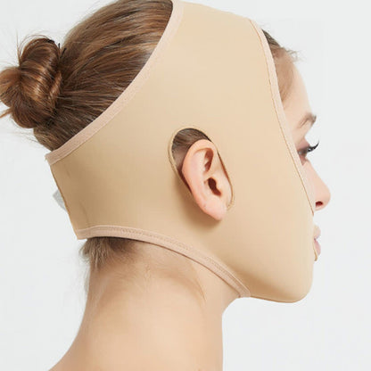 Casque de compression élastique post-opératoire pour lifting facial