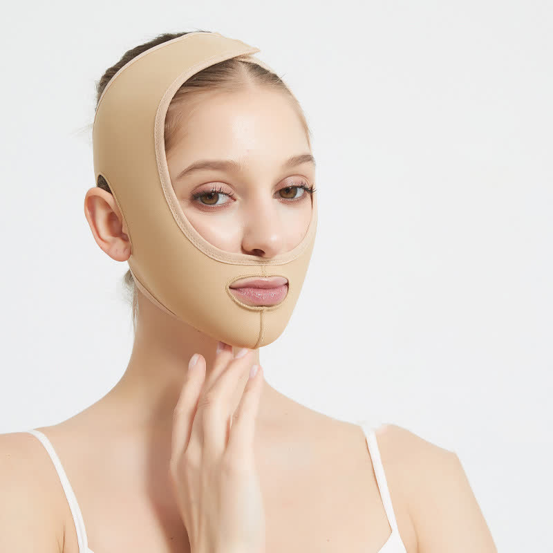 Casque de compression élastique post-opératoire pour lifting facial