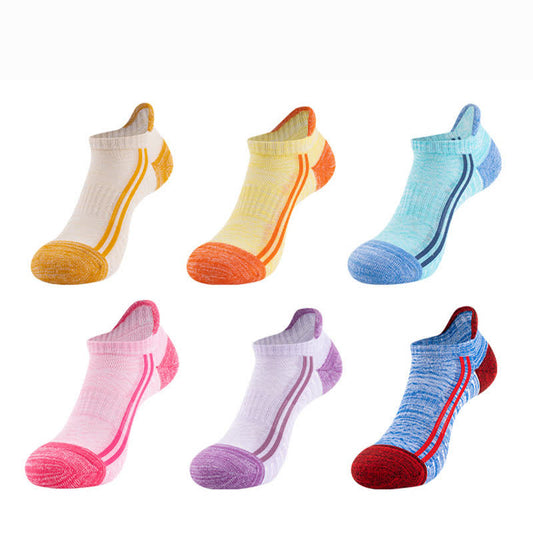 Chaussettes de course respirantes en coton à blocs de couleurs (6 paires)