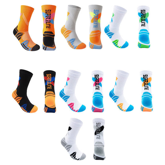 Chaussettes de basket-ball à blocs de couleurs et à maintien rembourré (7 paires)