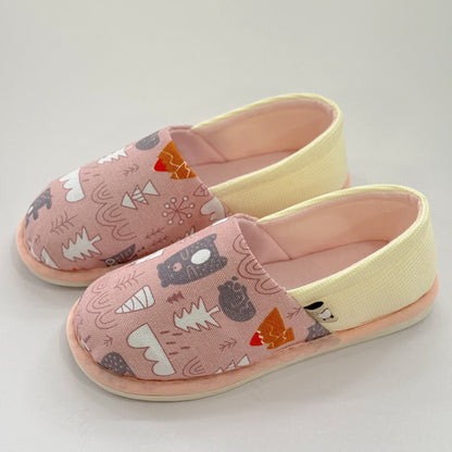Chaussons d'intérieur antidérapants en toile à imprimé animal mignon - Rose - US8.5-9 - image 3