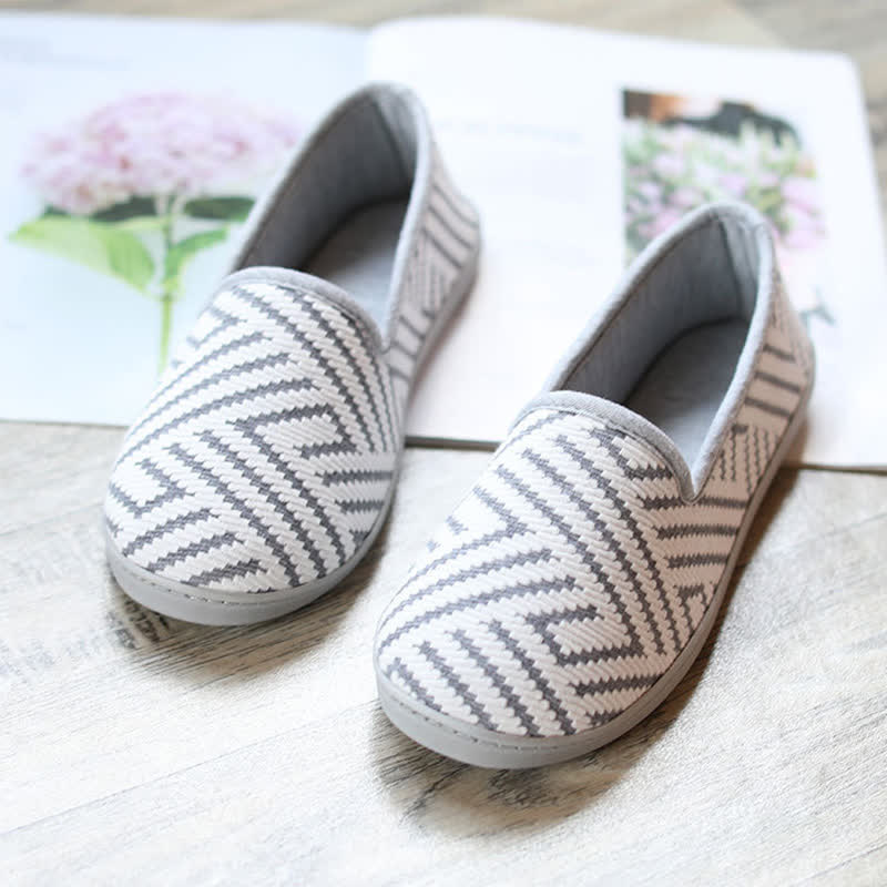 Chaussons respirants à rayures pour la maison après l'accouchement - Gris - US9-10 - image 7