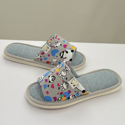 Chaussons ouverts en toile à imprimé dessin animé - image 8