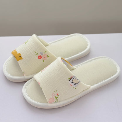 Chaussons élégants à bout ouvert en toile florale - UN - US8.5-9 - image 0