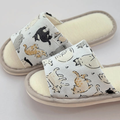 Chaussons ouverts en toile à imprimé animal mignon - image 8