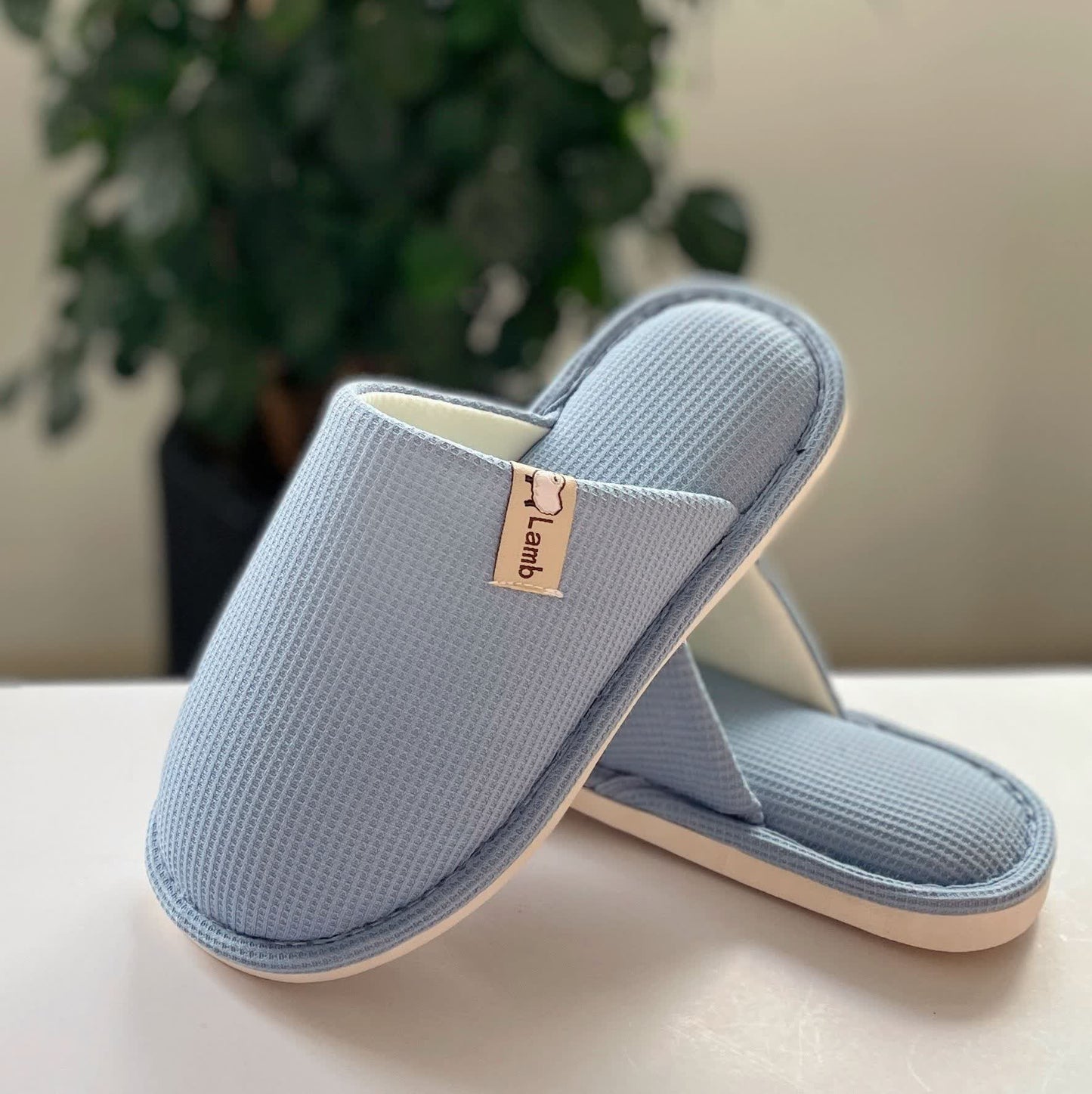 Chaussons simples gaufrés de couleur unie