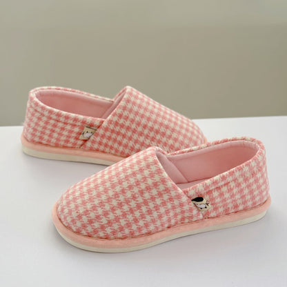 Chaussons légers antidérapants à carreaux pour la maison