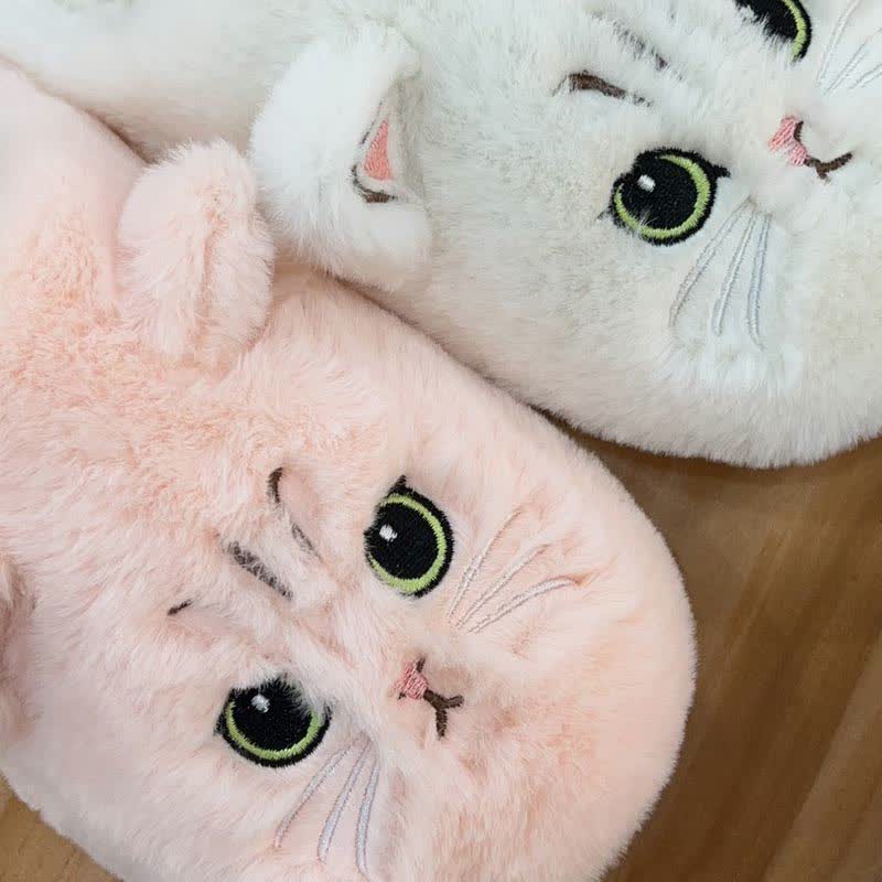 Chaussons d'intérieur en peluche avec un adorable chaton de dessin animé - image 4