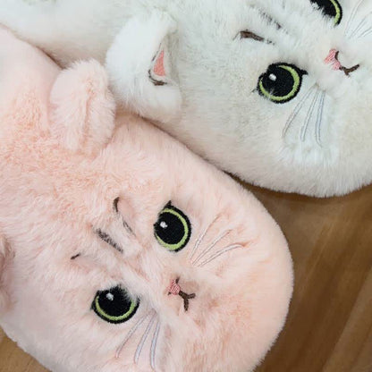 Chaussons d'intérieur en peluche avec un adorable chaton de dessin animé - image 4