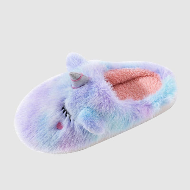 Chaussons en peluche licorne mignons - Violet - US9-10 - image 7