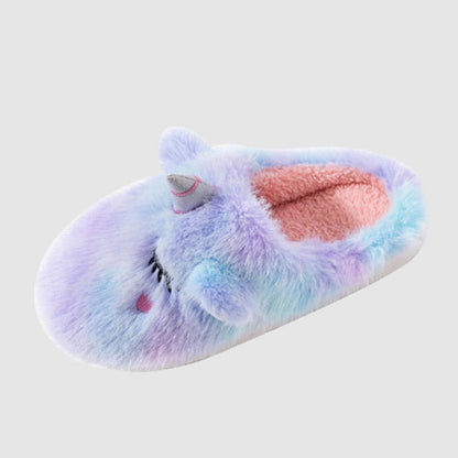 Chaussons en peluche licorne mignons - Violet - US9-10 - image 7