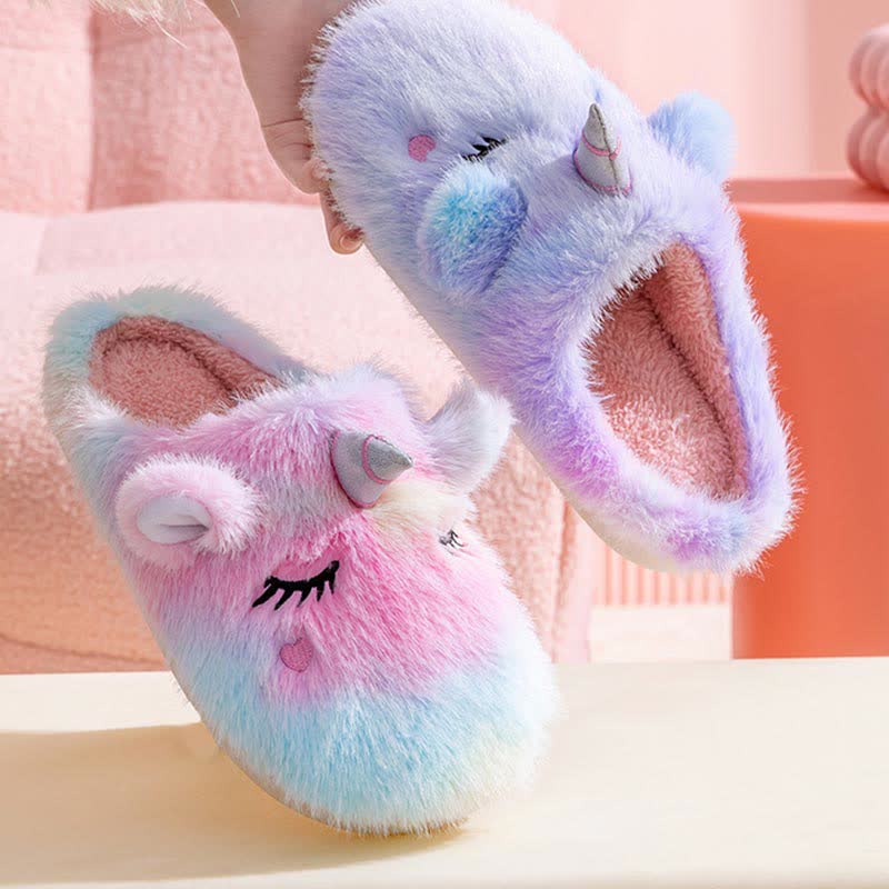 Chaussons en peluche licorne mignons - image 3
