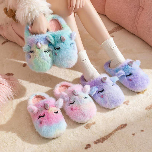 Chaussons en peluche licorne mignons - image 0