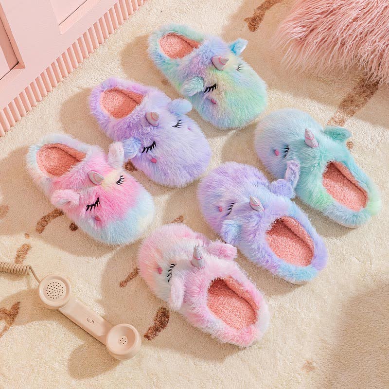 Chaussons en peluche licorne mignons - image 1