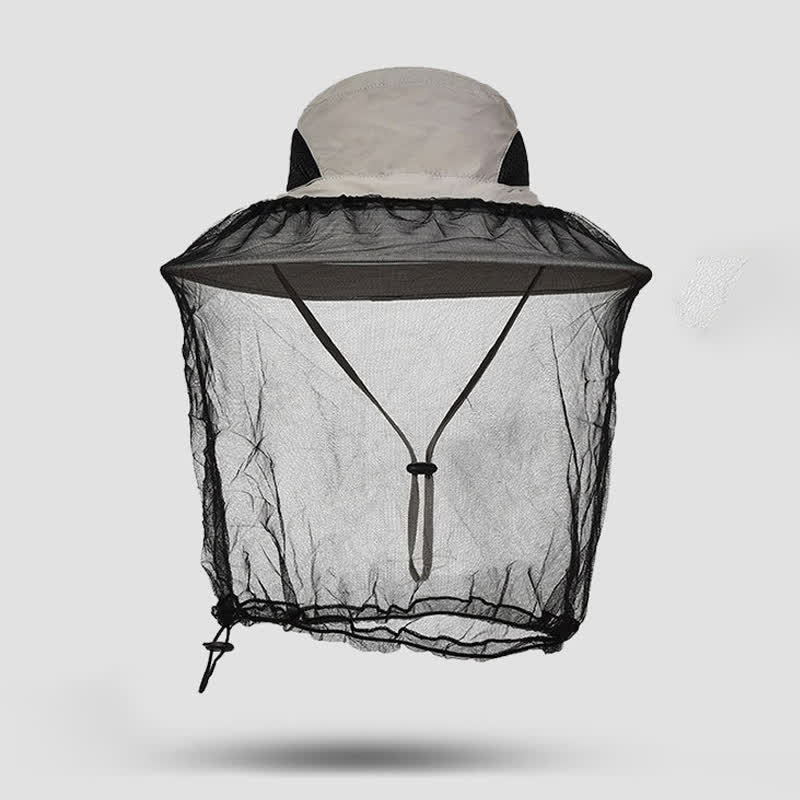 Chapeau bob anti-moustiques et protection solaire d'extérieur - Gris clair - Taille unique - image 5