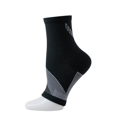Chaussettes de compression à bout ouvert de couleur unie (3 paires) - Noir - L/XL - image 5