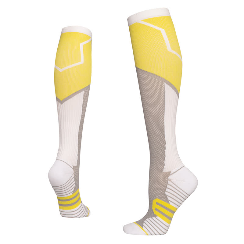 Chaussettes de compression à blocs de couleurs (6 paires) - Jaune - L/XL - image 3