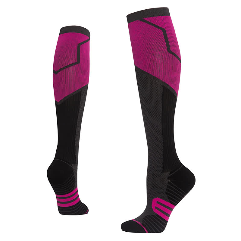 Chaussettes de compression à blocs de couleurs (6 paires)