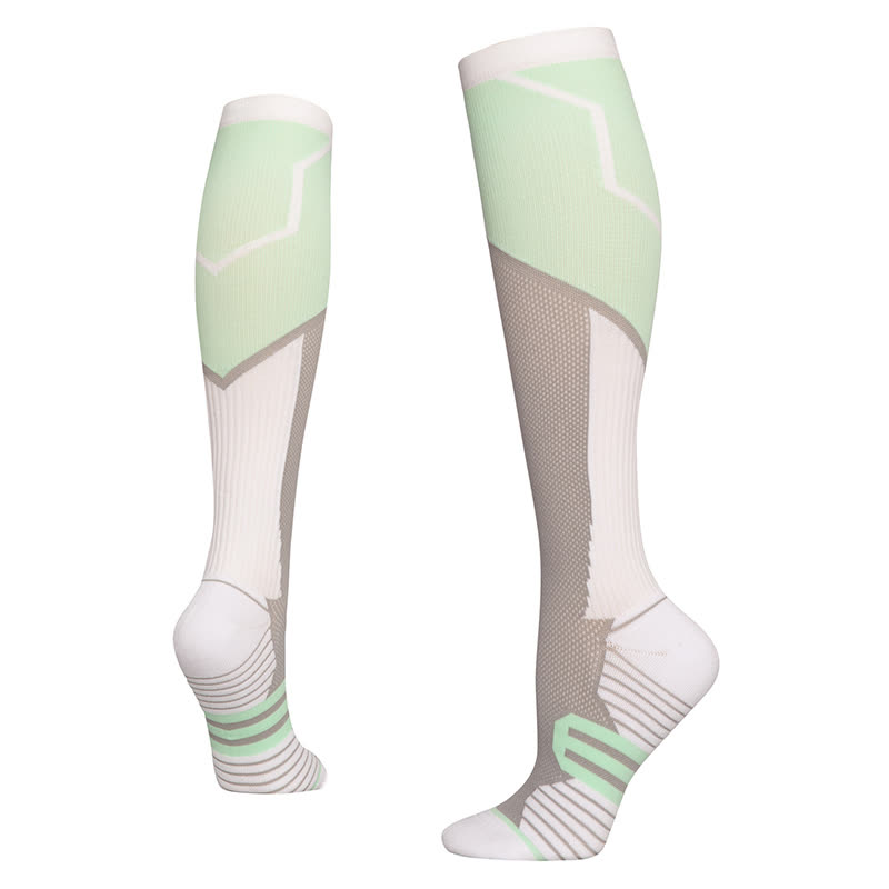 Chaussettes de compression à blocs de couleurs (6 paires) - Vert - L/XL - image 5