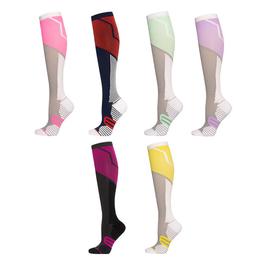 Chaussettes de compression à blocs de couleurs (6 paires)