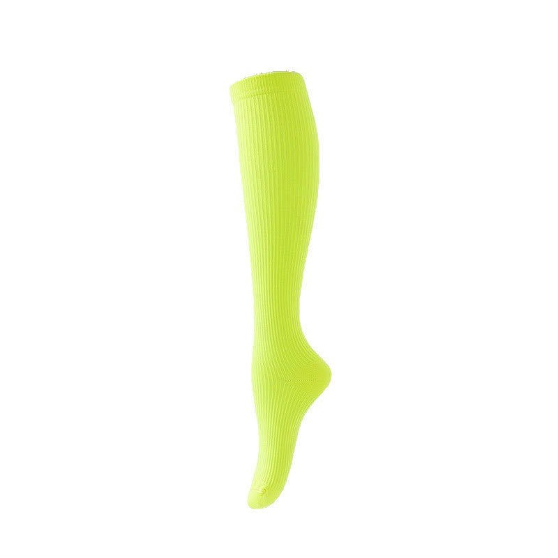 Chaussettes de compression athlétiques à rayures verticales couleur bonbon (7 paires) - Vert - L/XL - image 9