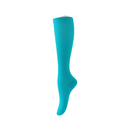 Chaussettes de compression athlétiques à rayures verticales couleur bonbon (7 paires) - Bleu clair - L/XL - image 13
