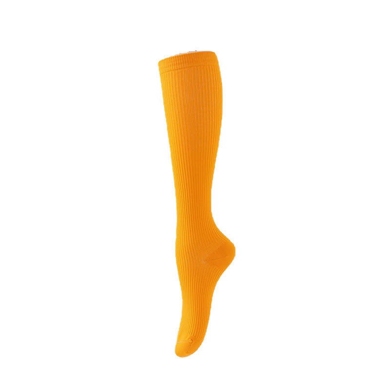 Chaussettes de compression athlétiques à rayures verticales couleur bonbon (7 paires) - Orange - L/XL - image 11