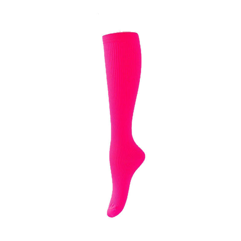 Chaussettes de compression athlétiques à rayures verticales couleur bonbon (7 paires) - Fuchsia - L/XL - image 10
