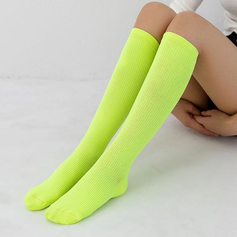 Chaussettes de compression athlétiques à rayures verticales couleur bonbon (7 paires)