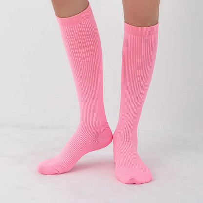 Chaussettes de compression athlétiques à rayures verticales couleur bonbon (7 paires)