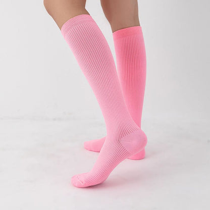 Chaussettes de compression athlétiques à rayures verticales couleur bonbon (7 paires)