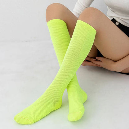 Chaussettes de compression athlétiques à rayures verticales couleur bonbon (7 paires)