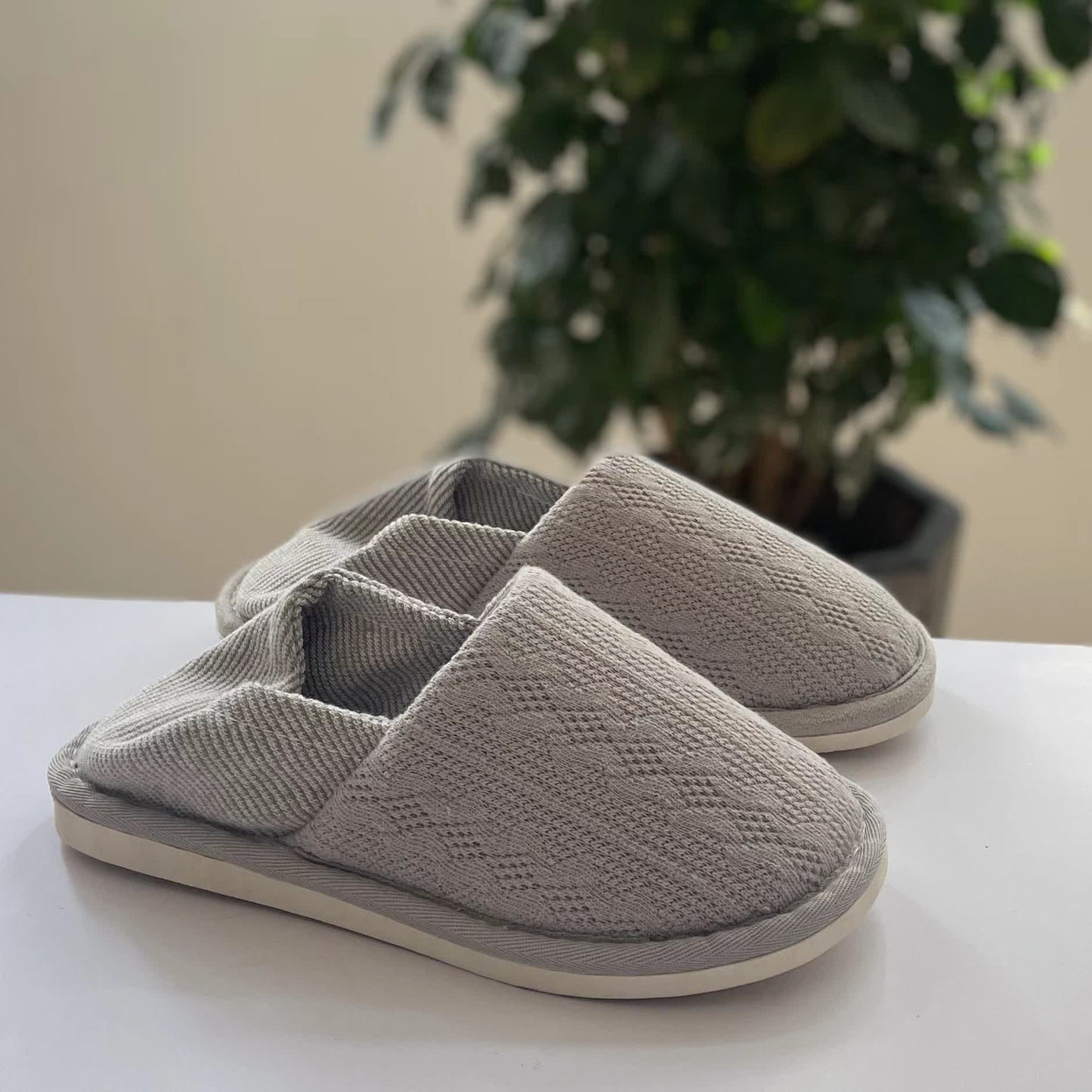 Chaussons simples à semelle souple pour la maison - Gris - EU44-45 (US10-11) - image 2