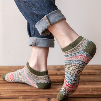 Chaussettes invisibles style ethnique rétro (5 paires)