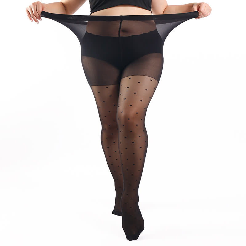 Collants transparents à pois grande taille (3 paires) - image 1