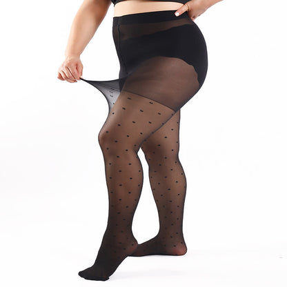 Collants transparents à pois grande taille (3 paires)