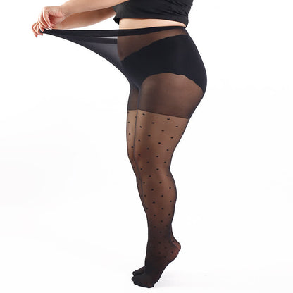 Collants transparents à pois grande taille (3 paires)