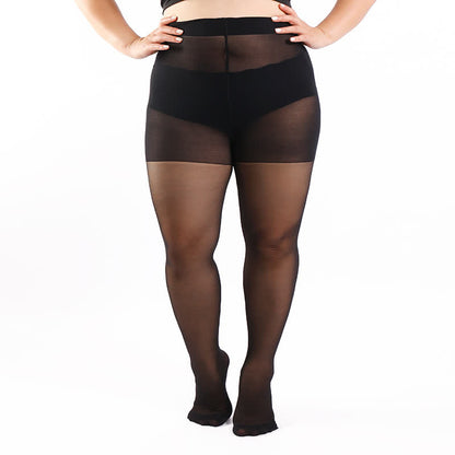 Collants de couleur unie grande taille (3 paires) - Noir - 4XL - image 3